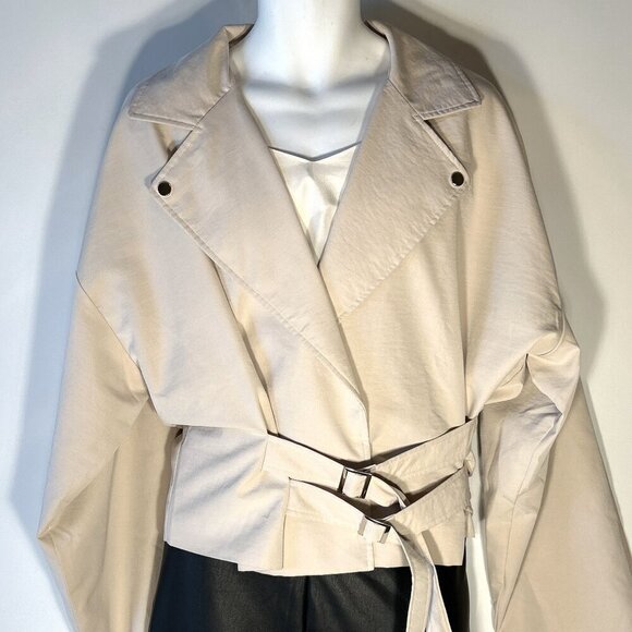 Cider SZ 3XL Khaki Wrap Modified Moto Jacket wardrobe staple street wear retro - Picture 1 of 10